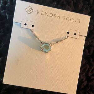 Kendra Scott Silver Necklace with Iridescent Stone
